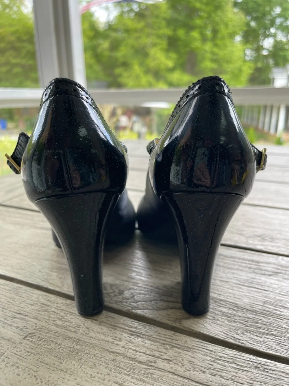 Coach Rosaria Spectator Black Mary Jane Block Heel Pumps Womens Size 8.5
